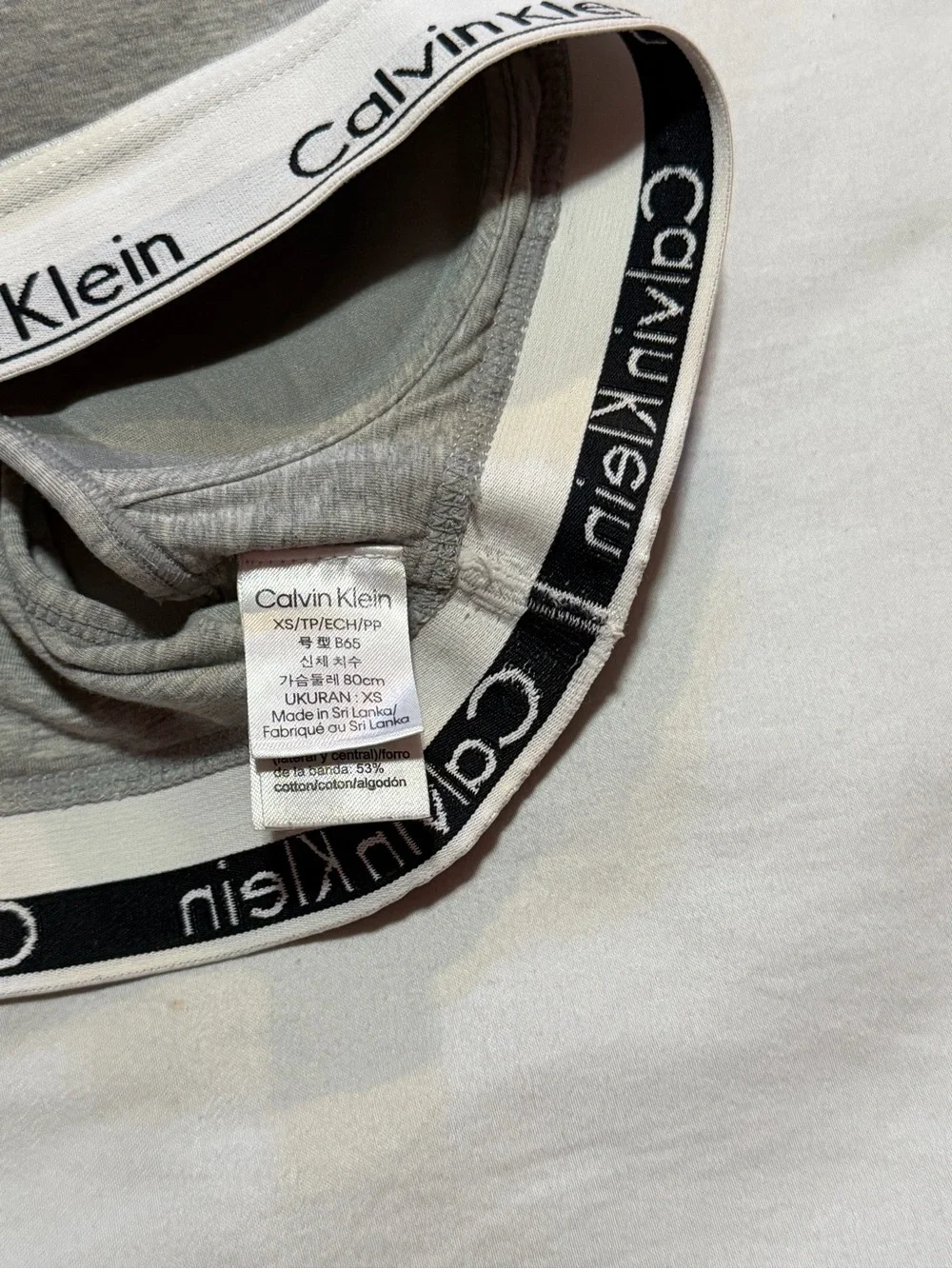 Calvin Klein Modern Cotton Padded Bralette Grey Cotton Modal Extra Small XS - Picture 5 of 8